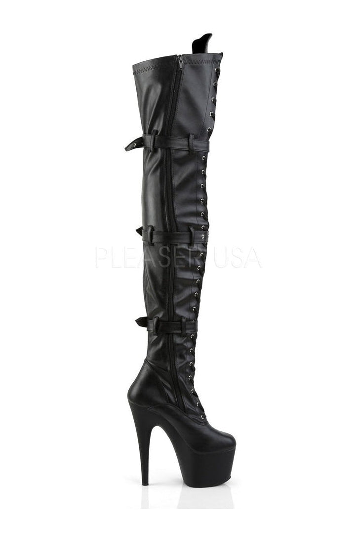 Pleaser ADORE-3028 Platform Boot in Black Faux Leather