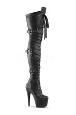 ADORE-3028 Platform Boot  | Black Faux Leather