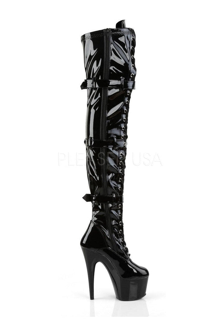 ADORE-3028 Platform Boot | Black Patent-Pleaser-Thigh Boots-SEXYSHOES.COM