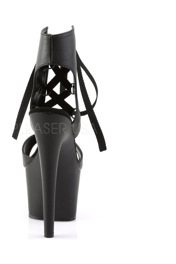 Pleaser ADORE-700-14 Platform Sandal in Black Faux Leather