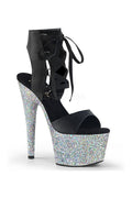 ADORE-700-14LG Platform Sandal | Black Faux Leather