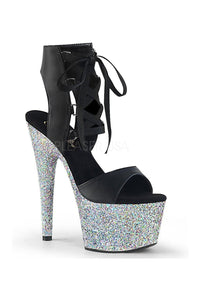 Pleaser ADORE-700-14LG Platform Sandal in Black Faux Leather from SexyShoes.com