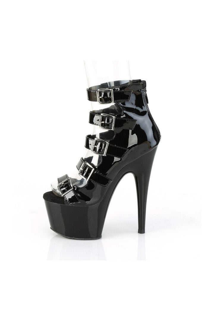 ADORE-700-33 Exotic Ankle Boot | Black Patent-Ankle Boots-Pleaser-SEXYSHOES.COM