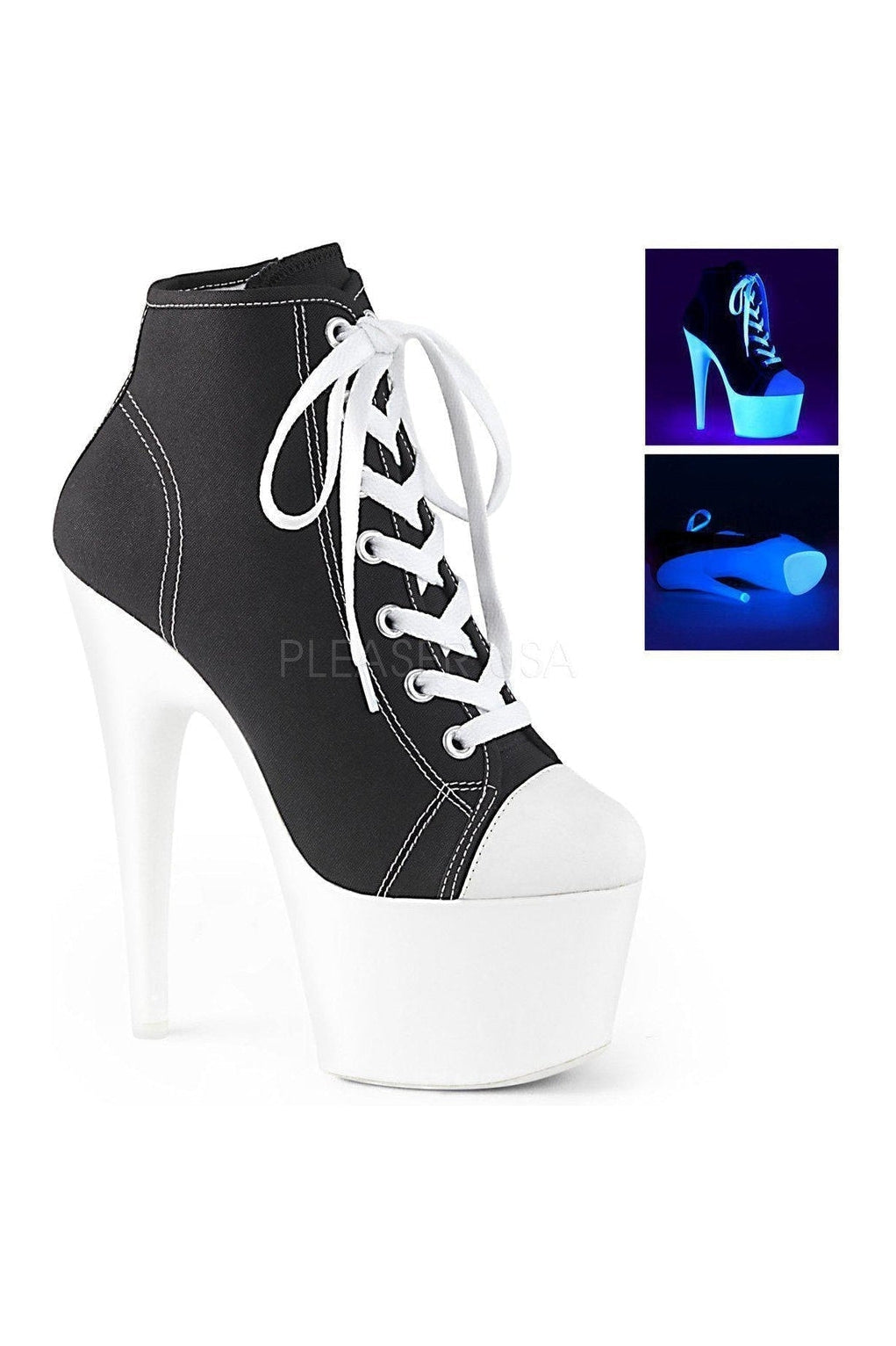 Pleaser Black Ankle Boots Platform Stripper Shoes | Buy at Sexyshoes.com