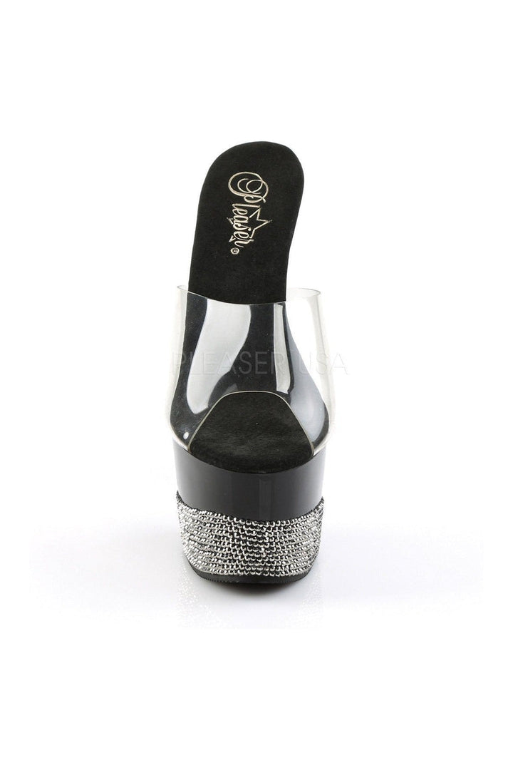 ADORE-701-3 Platform Slide | Black Vinyl-Pleaser-Slides-SEXYSHOES.COM