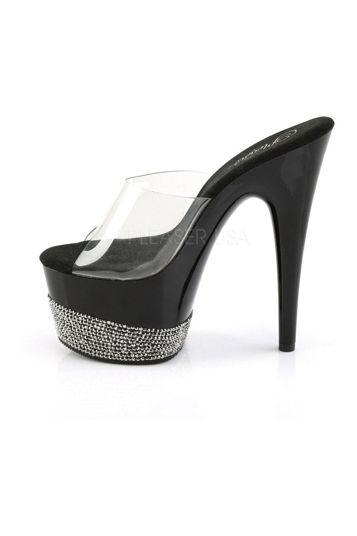 ADORE-701-3 Platform Slide | Black Vinyl-Pleaser-Slides-SEXYSHOES.COM
