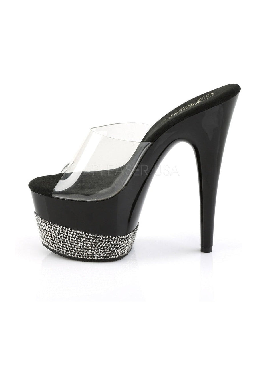 Pleaser ADORE-701-3 Platform Slide in Black Vinyl