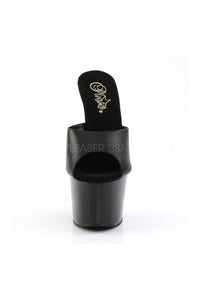 Pleaser ADORE-701 Platform Slide in Black Genuine Leather