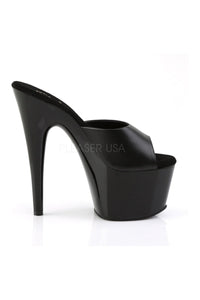 Pleaser ADORE-701 Platform Slide in Black Genuine Leather