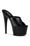 ADORE-701 Platform Slide  | Black Genuine Leather
