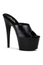 ADORE-701 Platform Slide  | Black Genuine Leather