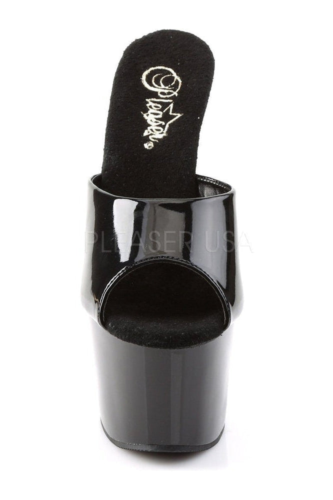 Pleaser ADORE-701 Platform Slide in Black Patent