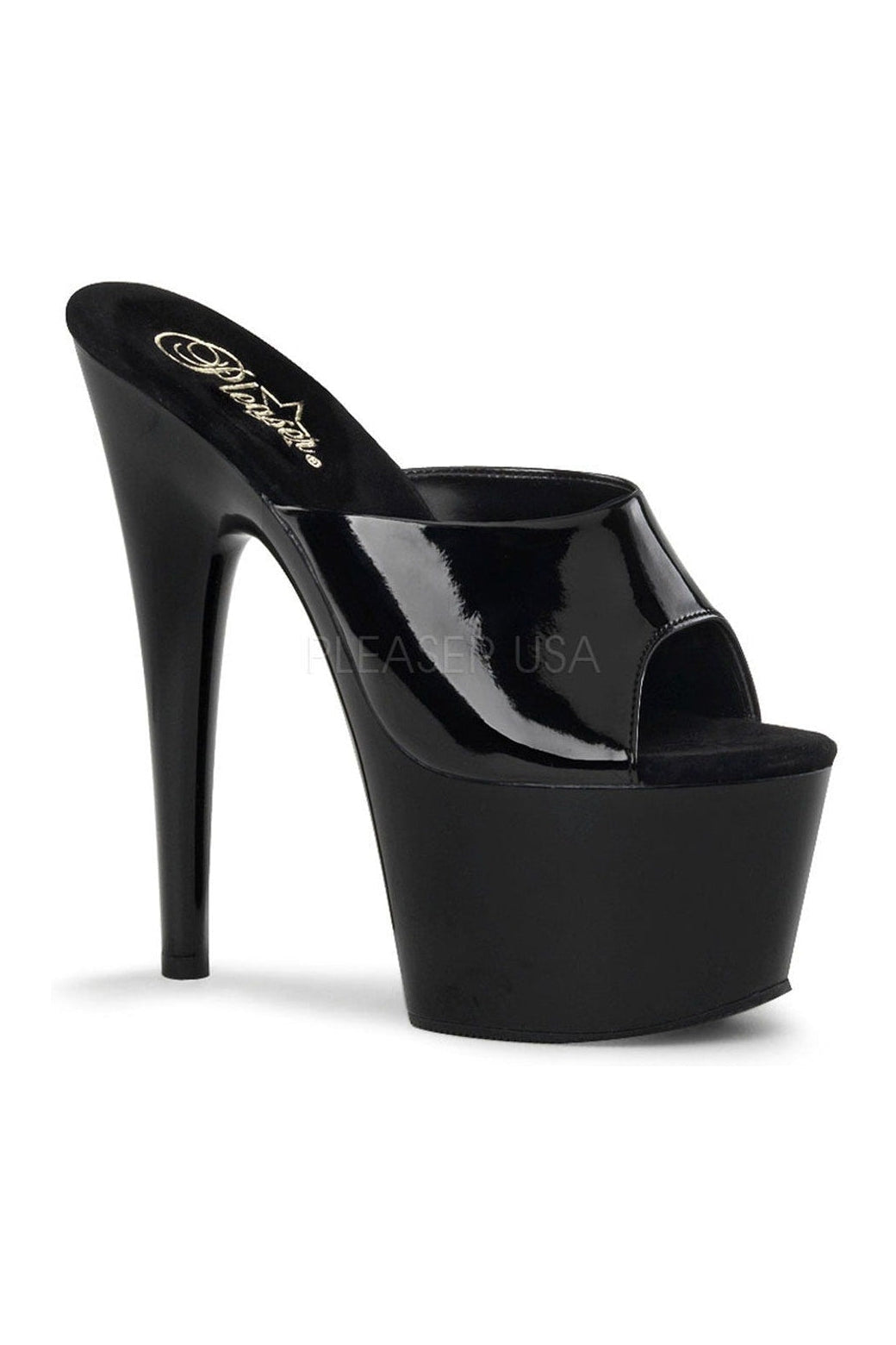 Pleaser ADORE-701 Platform Slide in Black Patent from SexyShoes.com
