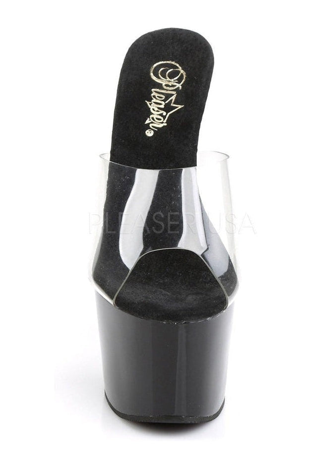 ADORE-701 Platform Slide | Black Vinyl-Pleaser-Slides-SEXYSHOES.COM