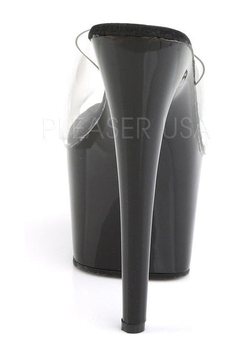 ADORE-701 Platform Slide | Black Vinyl-Pleaser-Slides-SEXYSHOES.COM