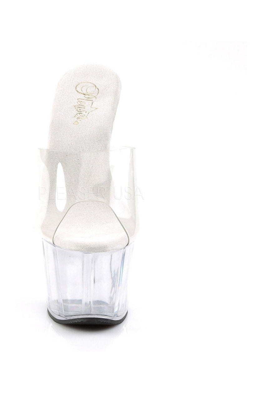 ADORE-701 Platform Slide | Clear Vinyl-Pleaser-Slides-SEXYSHOES.COM