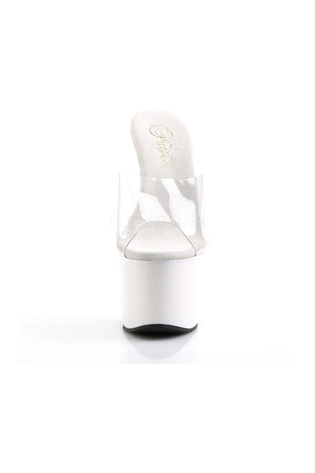 Pleaser ADORE-701 Platform Slide in Clear Vinyl