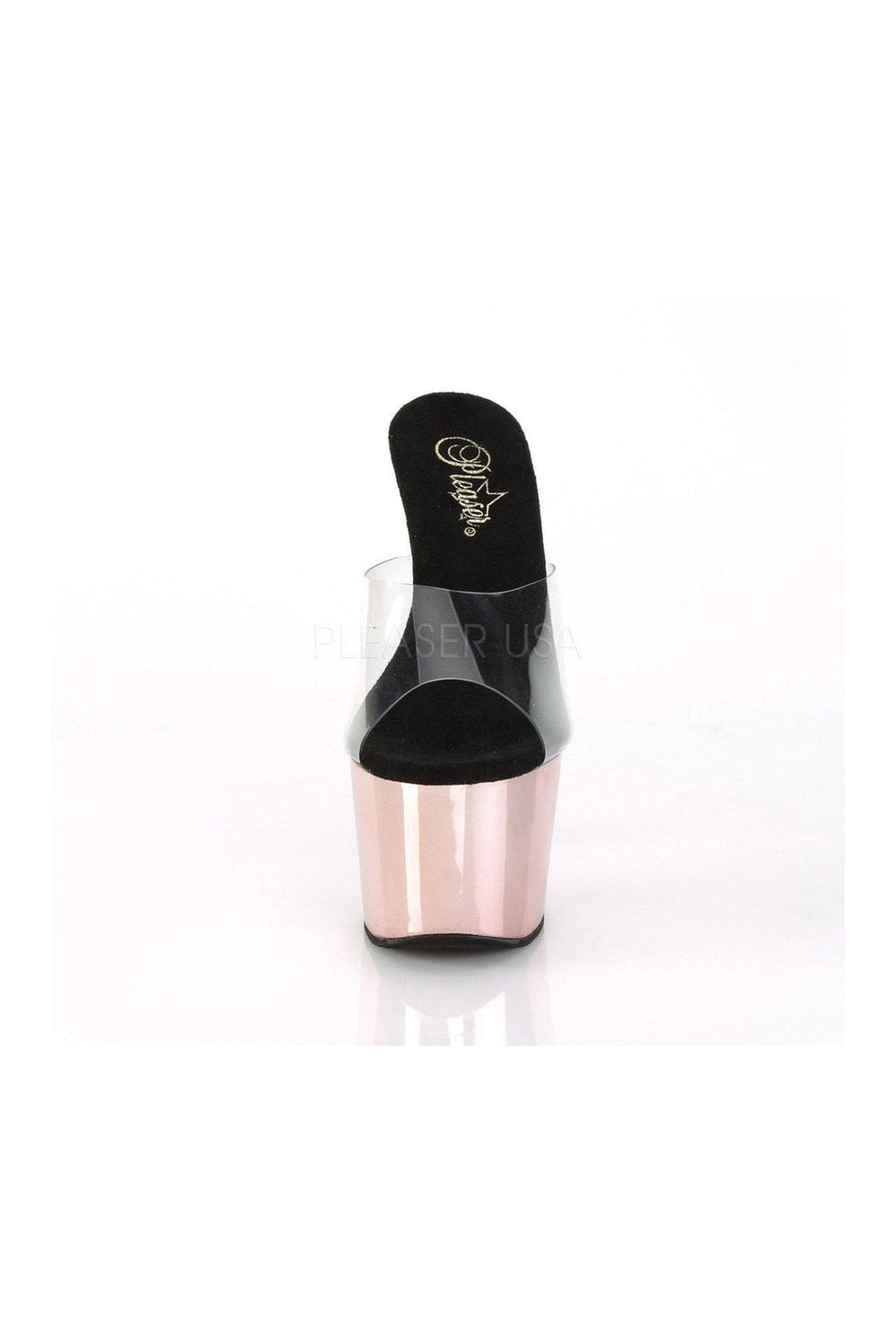 Pleaser ADORE-701 Platform Slide in Clear Vinyl