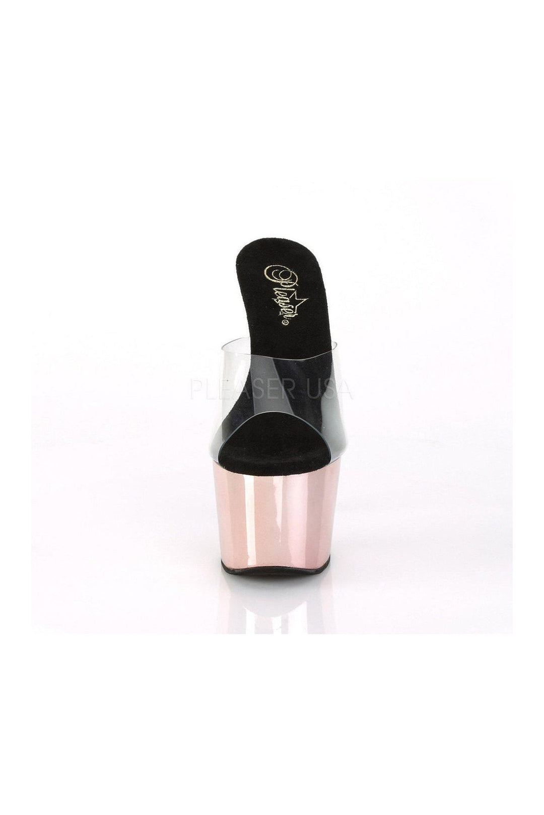 Pleaser ADORE-701 Platform Slide in Clear Vinyl