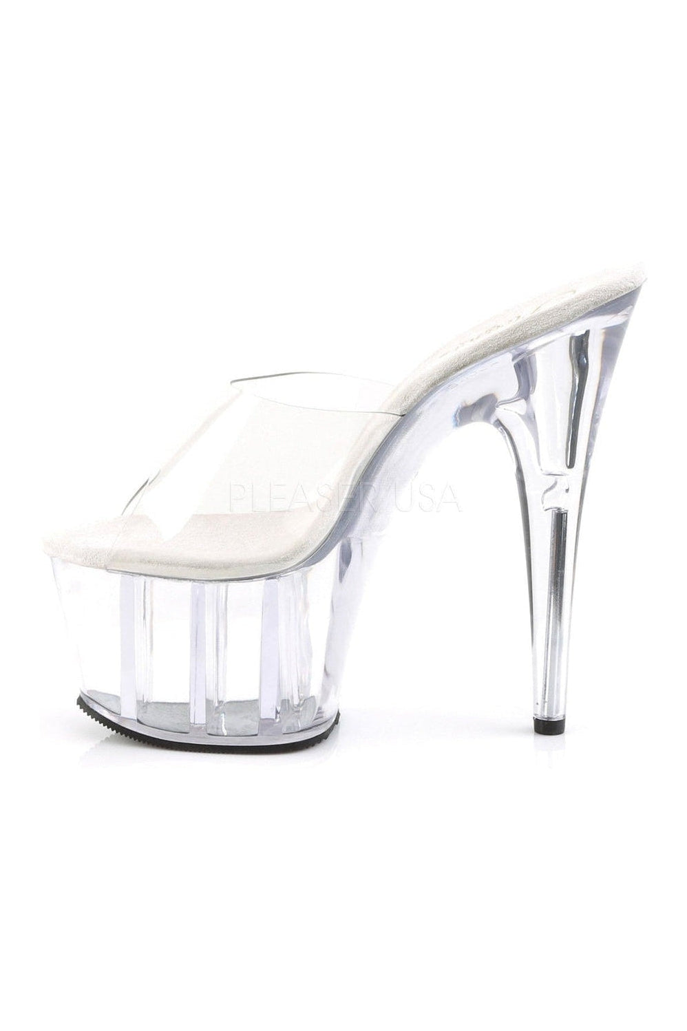 Pleaser ADORE-701 Platform Slide in Clear Vinyl