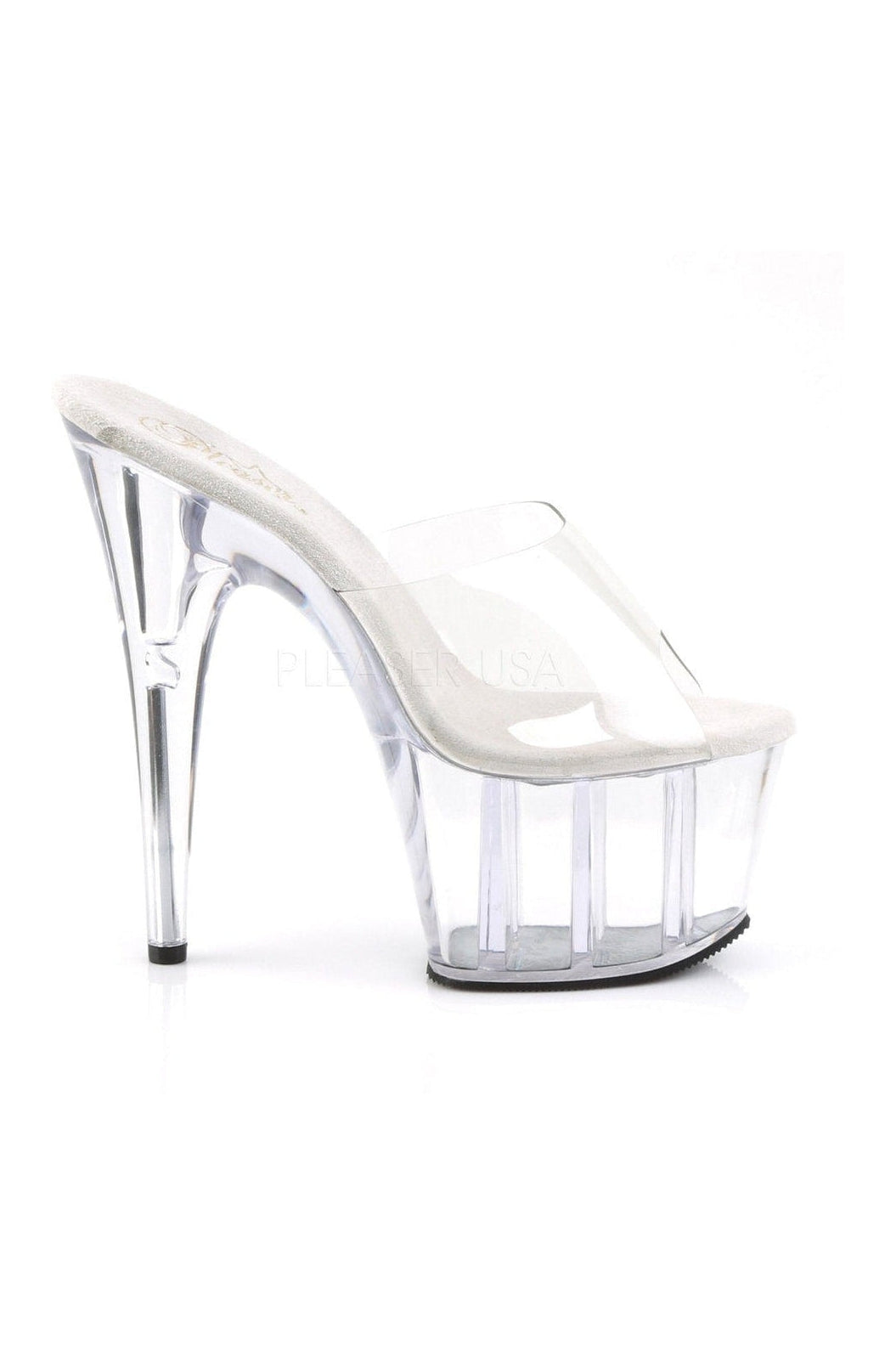 Pleaser ADORE-701 Platform Slide in Clear Vinyl