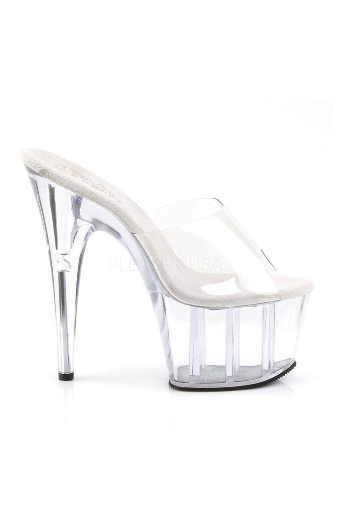 ADORE-701 Platform Slide | Clear Vinyl-Pleaser-Slides-SEXYSHOES.COM