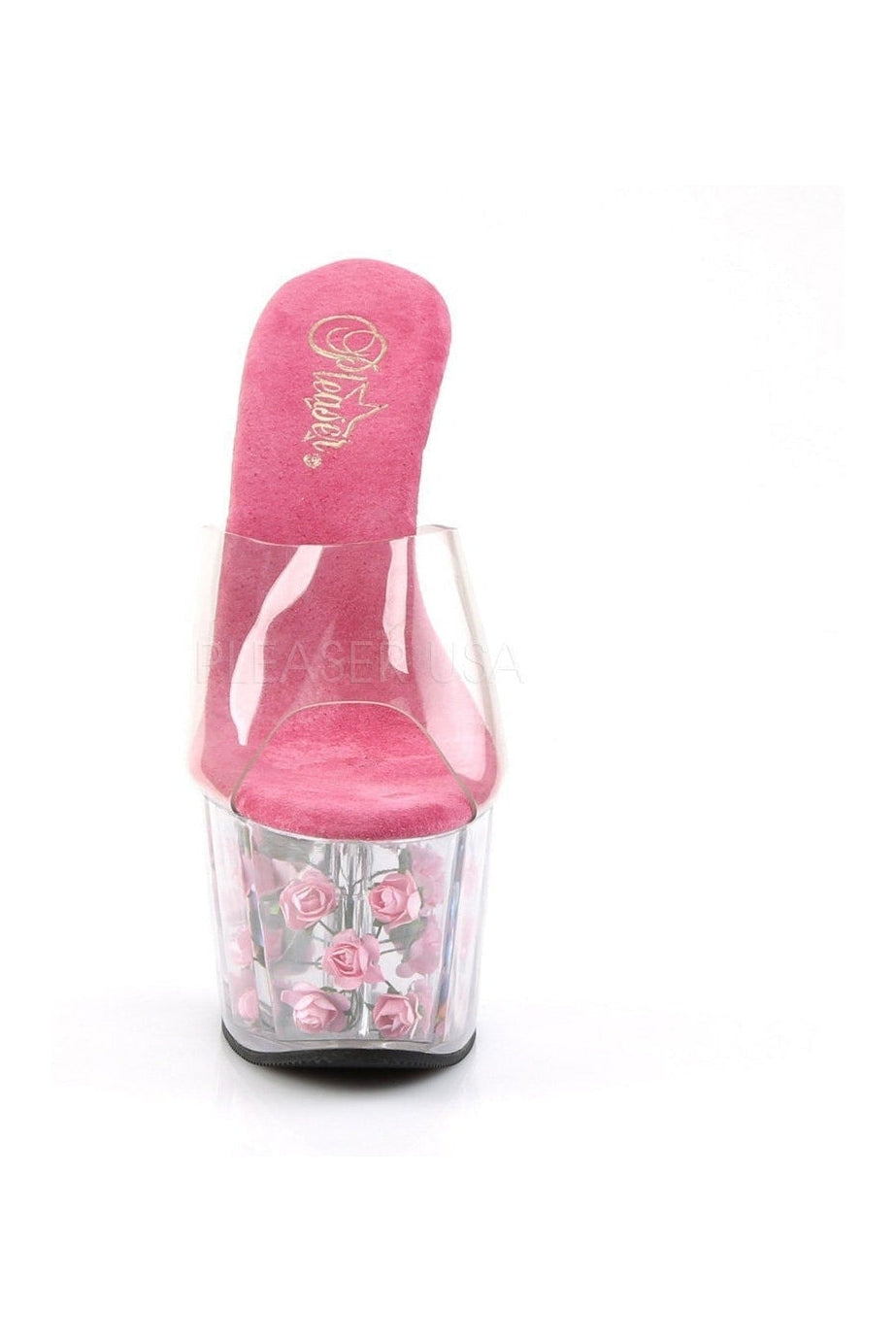 Pleaser ADORE-701FL Platform Slide in Clear Vinyl