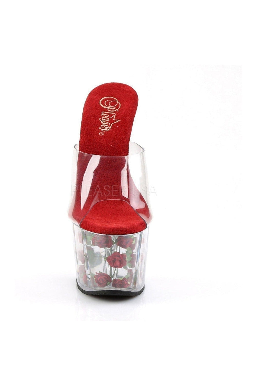 Pleaser ADORE-701FL Platform Slide in Clear Vinyl