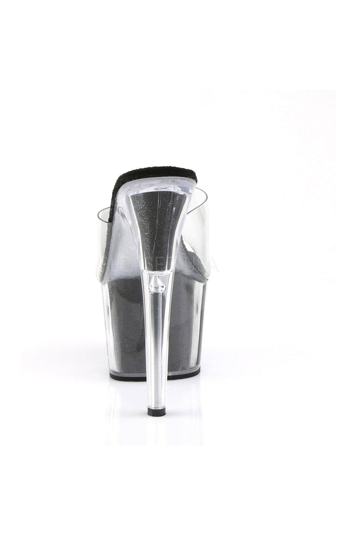 ADORE-701G Platform Slide | Black Vinyl-Pleaser-Slides-SEXYSHOES.COM