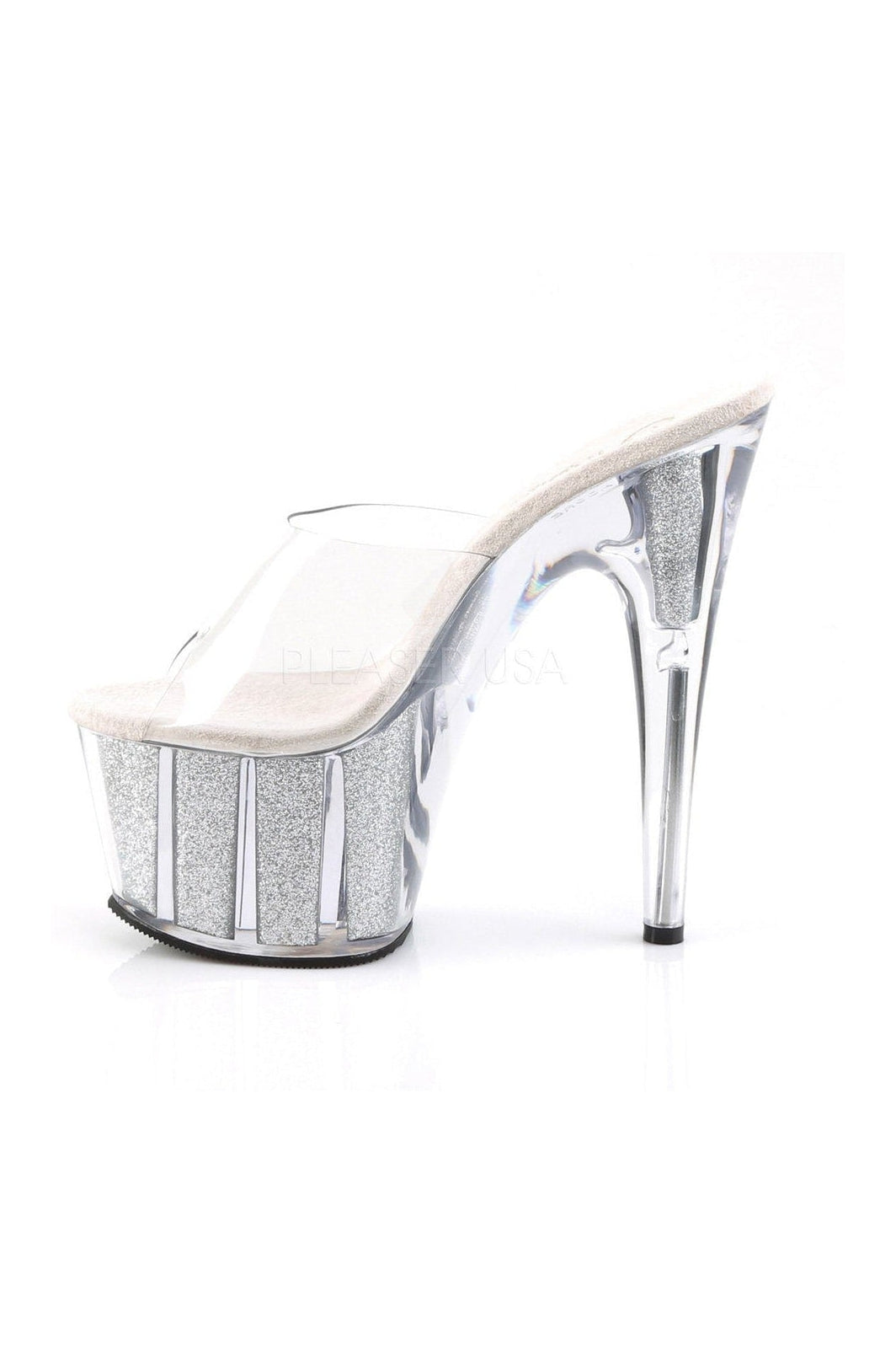 Pleaser ADORE-701G Platform Slide in Clear Vinyl