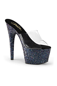 Pleaser ADORE-701LG Platform Slide in Black Vinyl from SexyShoes.com