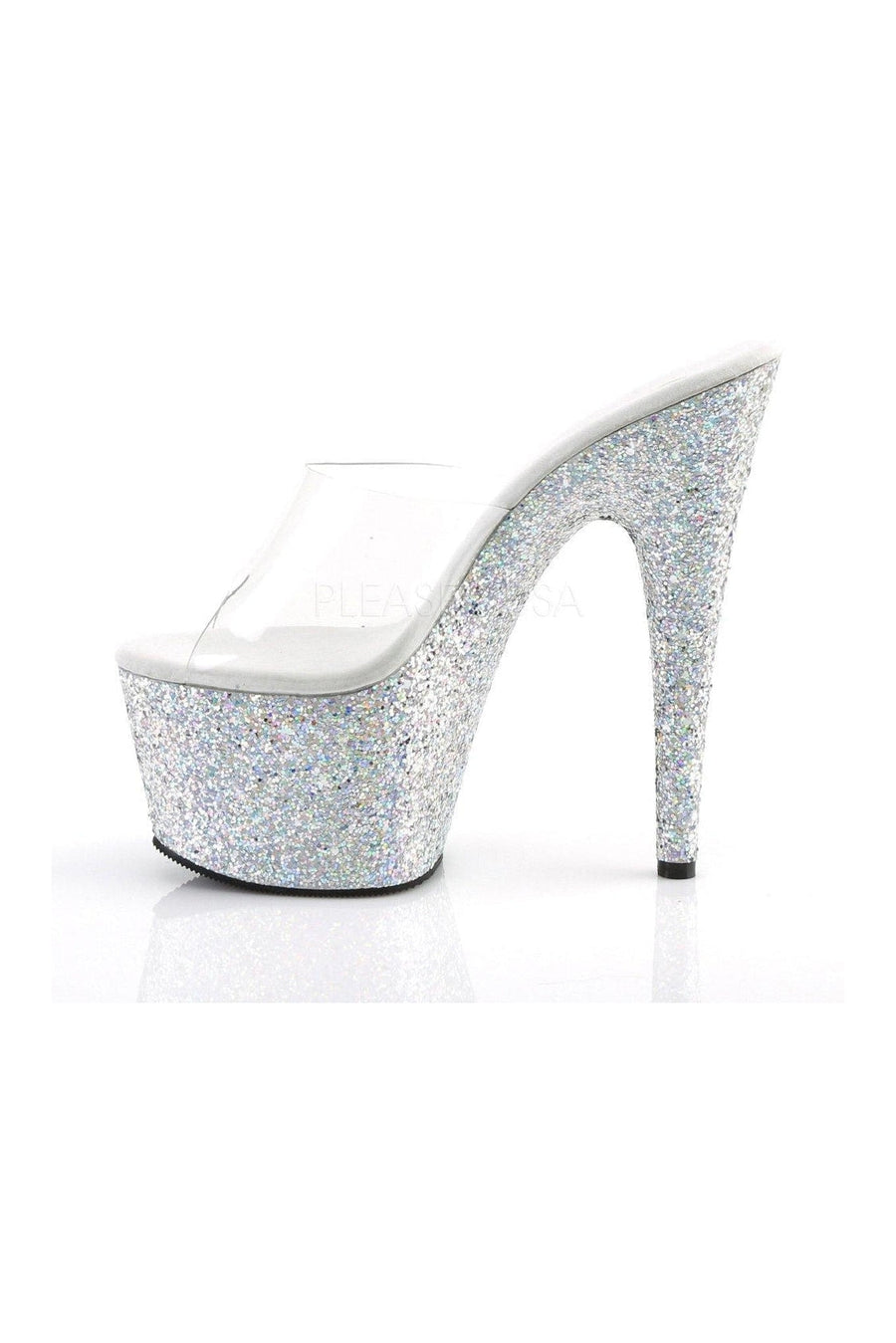 Pleaser ADORE-701LG Platform Slide in Clear Vinyl