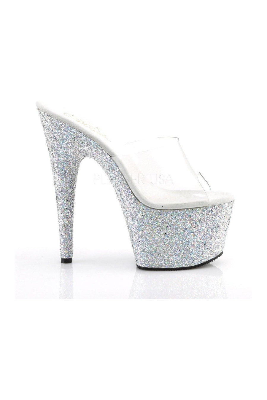 Pleaser ADORE-701LG Platform Slide in Clear Vinyl
