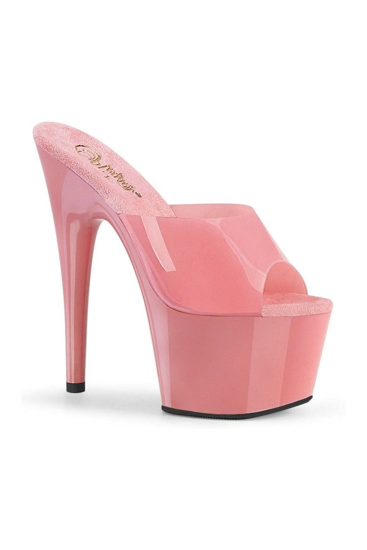 ADORE-701N Stripper Slide | Pink Faux Leather-Slides-Pleaser-Pink-5-Faux Leather-SEXYSHOES.COM