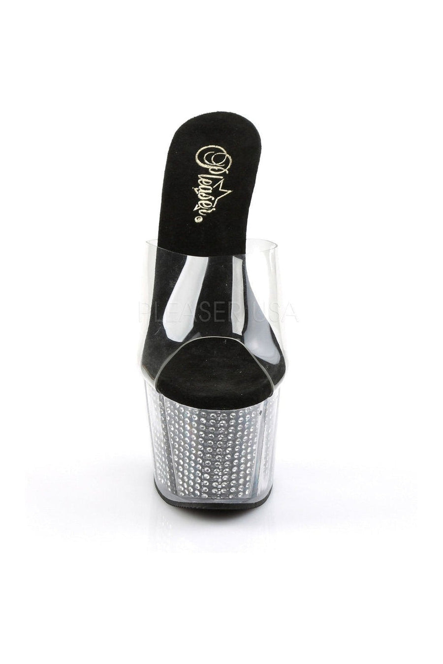 Pleaser ADORE-701SRS Platform Slide in Black Vinyl