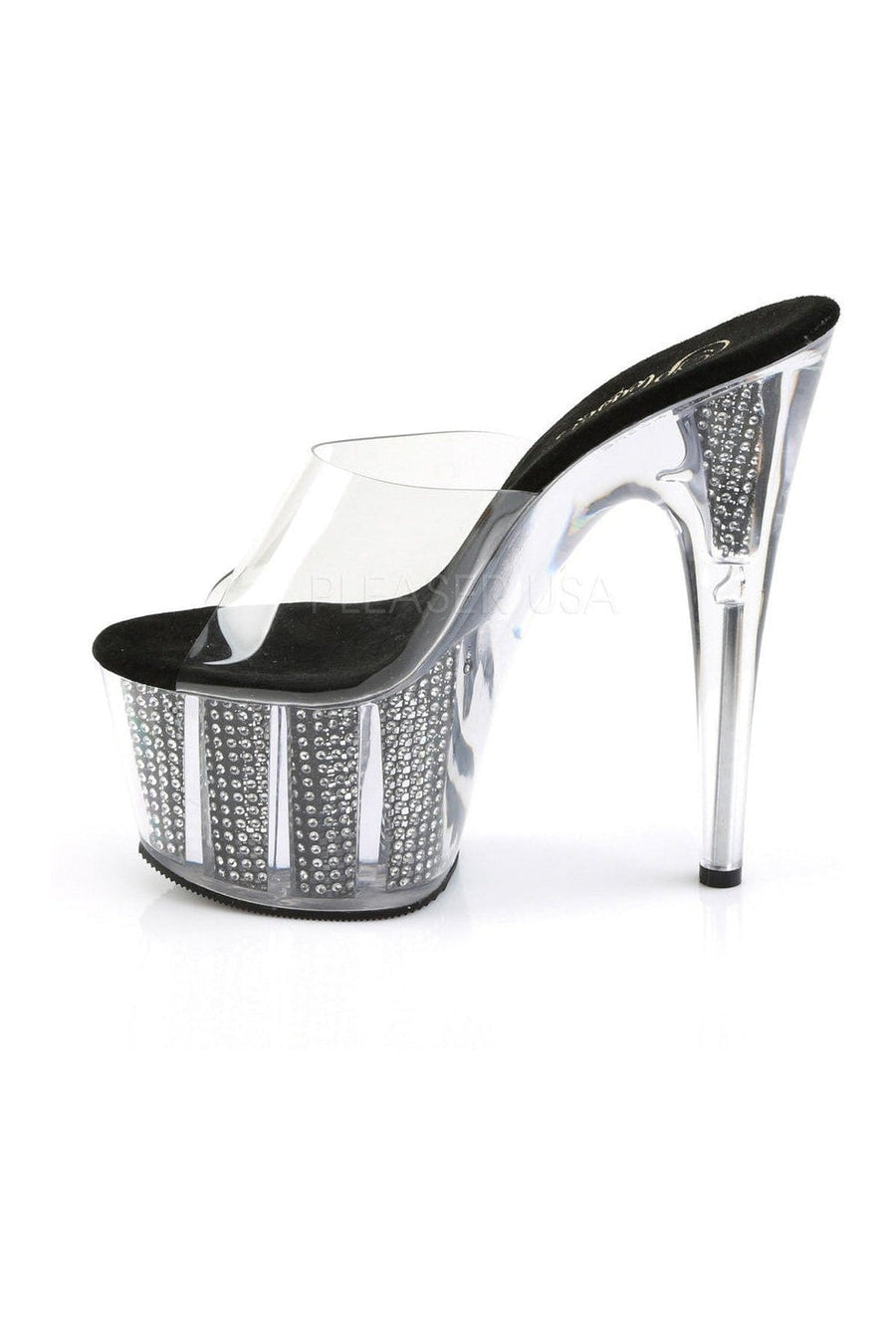 Pleaser ADORE-701SRS Platform Slide in Black Vinyl