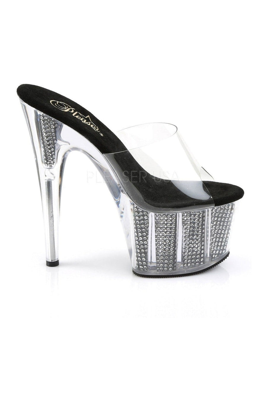 Pleaser ADORE-701SRS Platform Slide in Black Vinyl