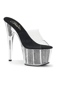 Pleaser ADORE-701SRS Platform Slide in Black Vinyl from SexyShoes.com