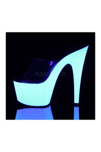 Pleaser ADORE-701UV Platform Slide in Clear Vinyl