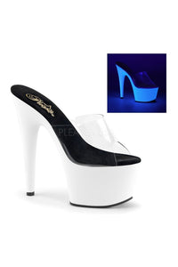 Pleaser ADORE-701UV Platform Slide in Clear Vinyl from SexyShoes.com