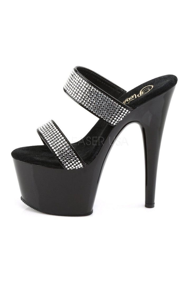 ADORE-702-2 Platform Slide | Black Patent-Pleaser-Slides-SEXYSHOES.COM