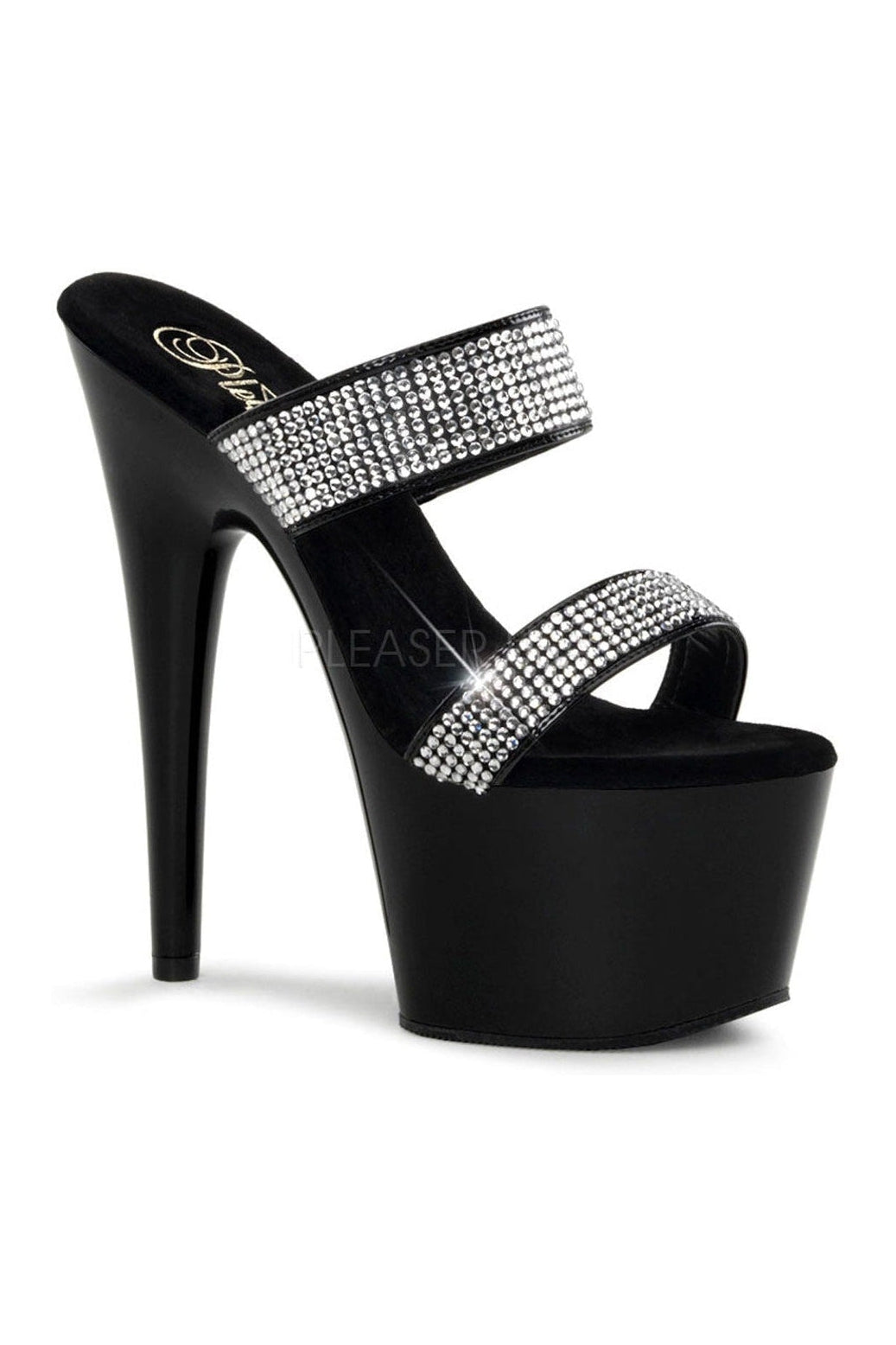 Pleaser ADORE-702-2 Platform Slide in Black Patent from SexyShoes.com