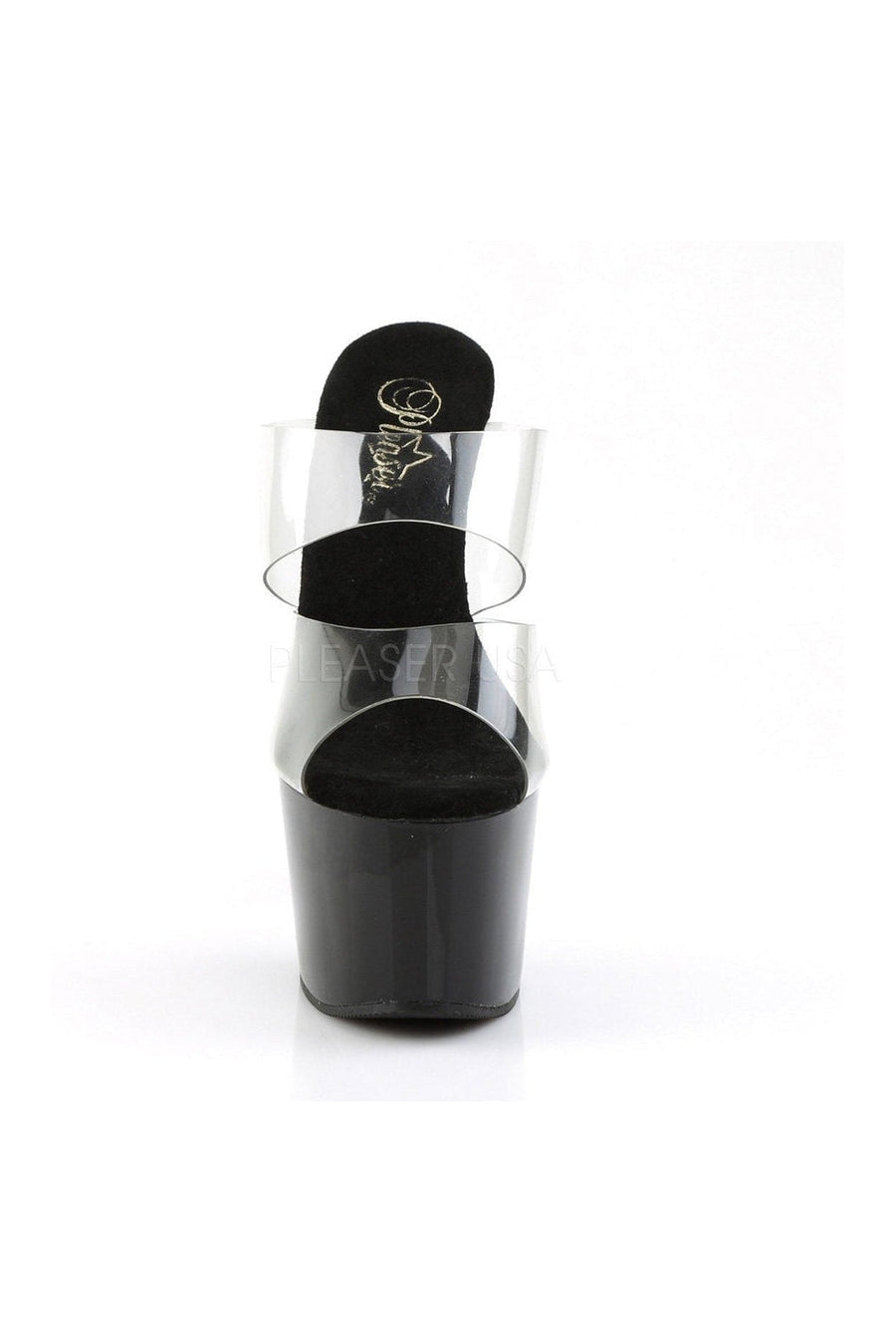 Pleaser ADORE-702 Platform Slide in Black Vinyl