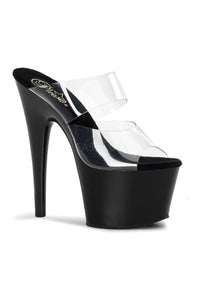 Pleaser ADORE-702 Platform Slide in Black Vinyl from SexyShoes.com