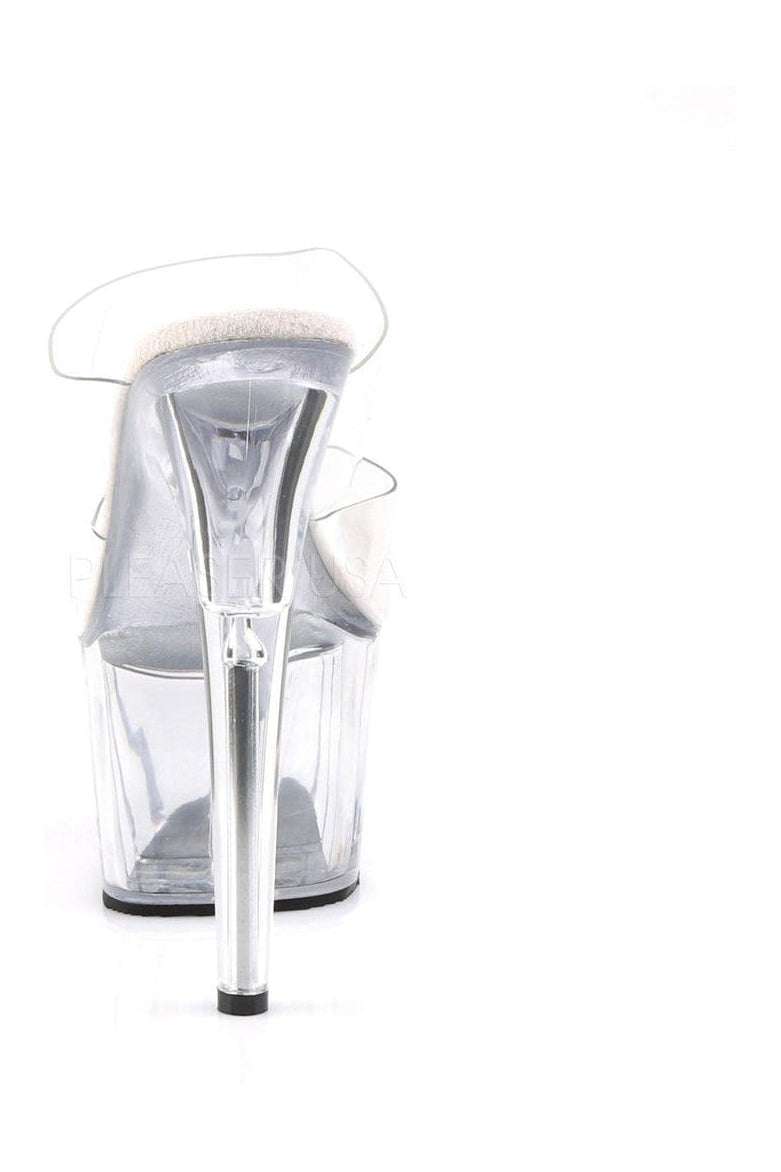 Pleaser ADORE-702 Platform Slide in Clear Vinyl