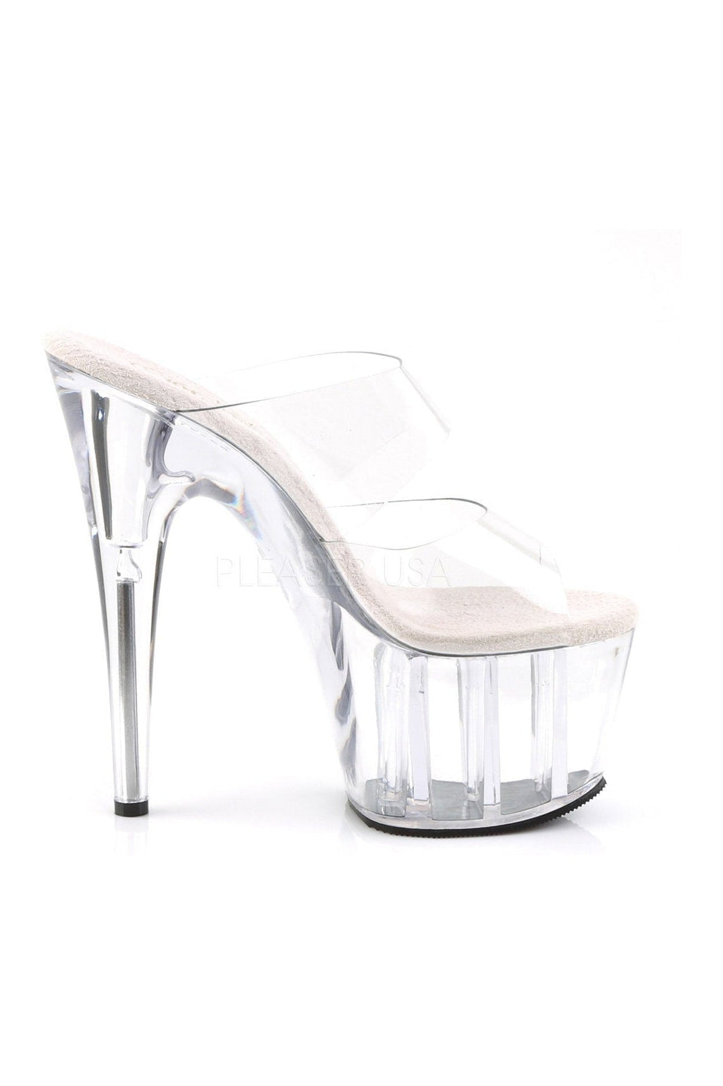 Pleaser ADORE-702 Platform Slide in Clear Vinyl