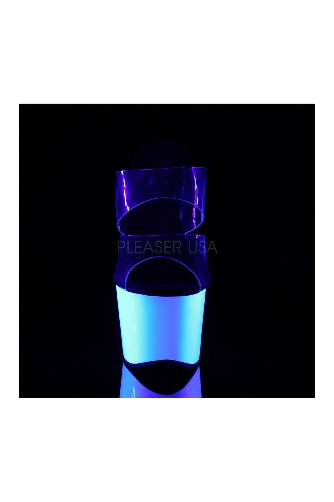 Pleaser ADORE-702UV Platform Slide in Clear Vinyl