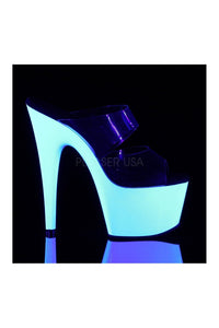 Pleaser ADORE-702UV Platform Slide in Clear Vinyl