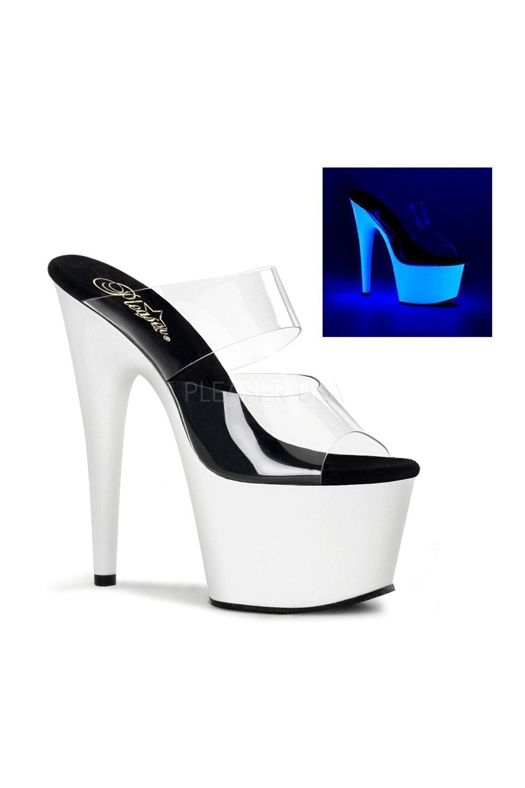 Pleaser Clear Slides Platform Stripper Shoes | Buy at Sexyshoes.com