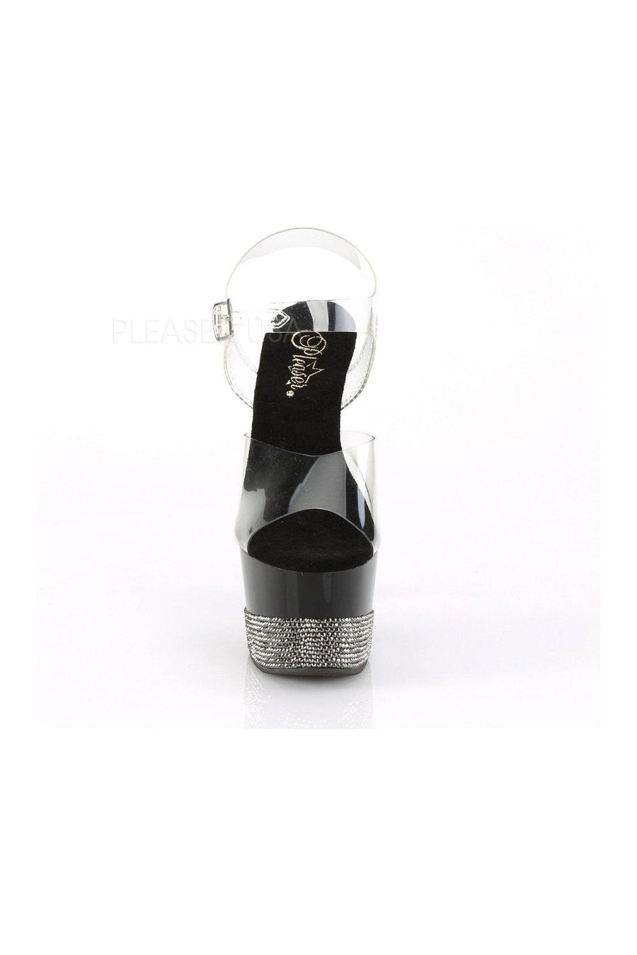 Pleaser ADORE-708-3 Exotic Platform Sandal in Clear Vinyl